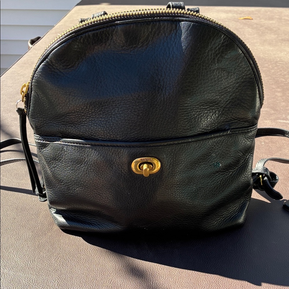 Margot Black Leather Mini Backpack - Picture 5 of 7